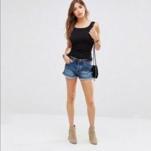 FREE PEOPLE Uptown Denim Cutoff Shorts Blue 27